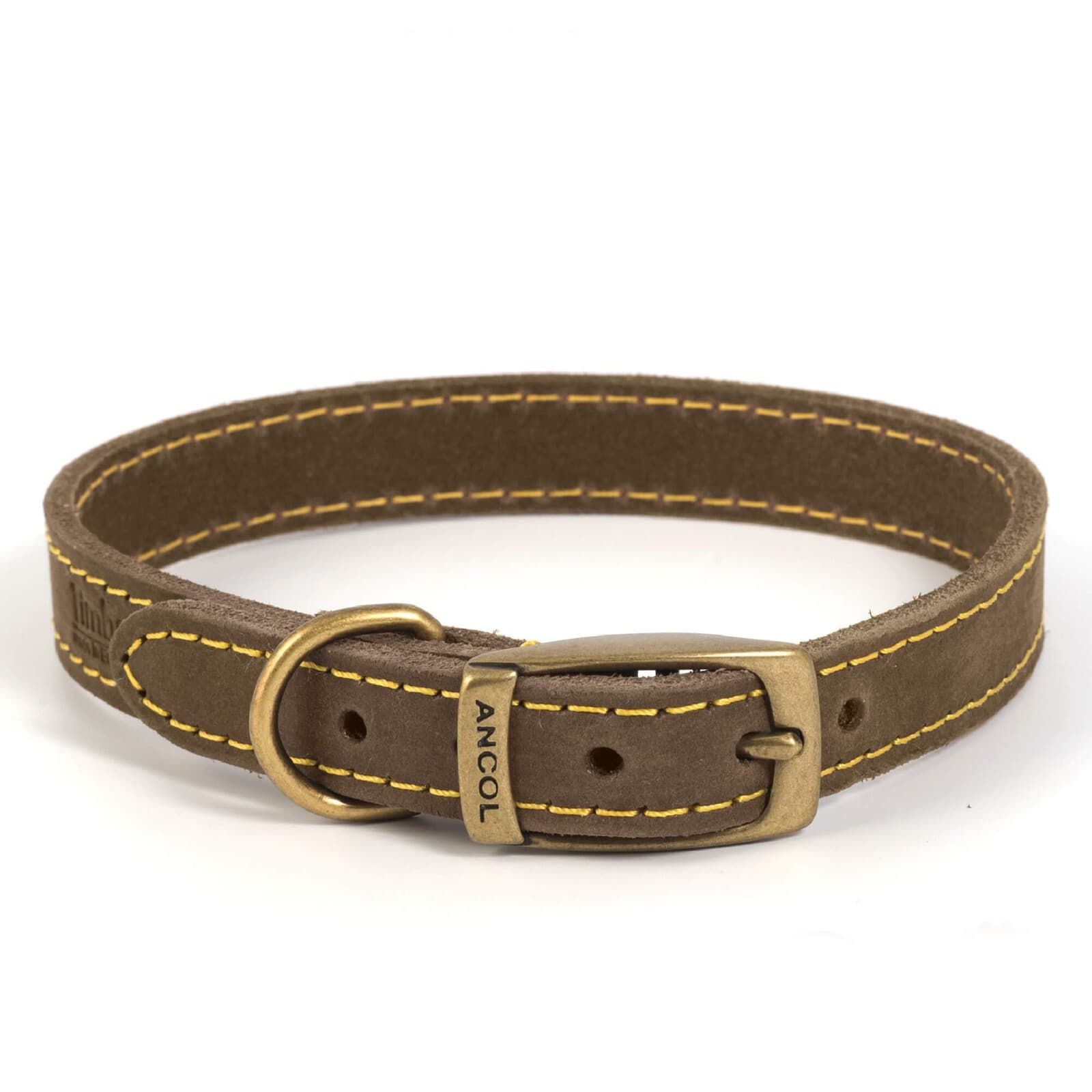 Ancol Timberwolf Leather Dog Collar Sable 26cm-31cm| XSmall (Size 2) 112900