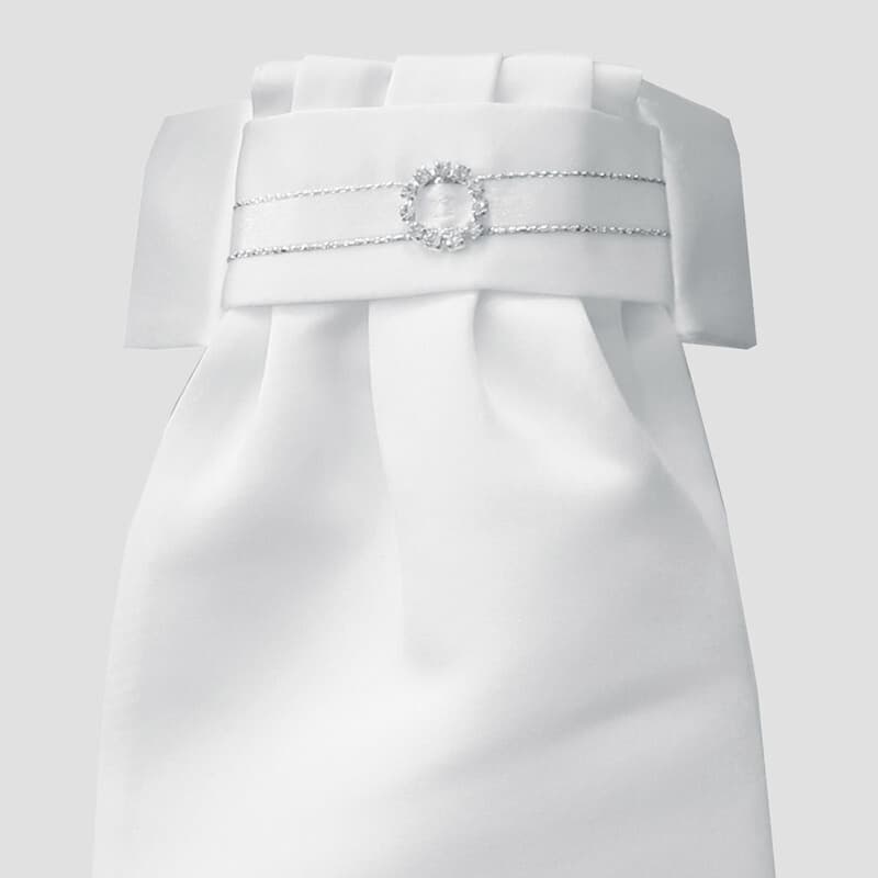 Equetech Deluxe Ready Tied Riding Stock - White Circle Diamante