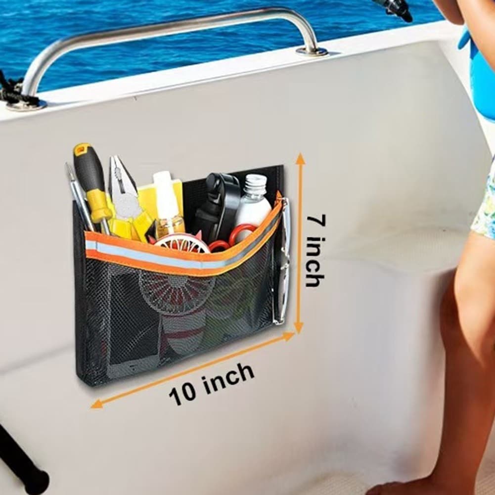 Boat Storage Net| Reflective Strong Adhesive Leak-Proof Boat Organizer Mesh1314 view 2