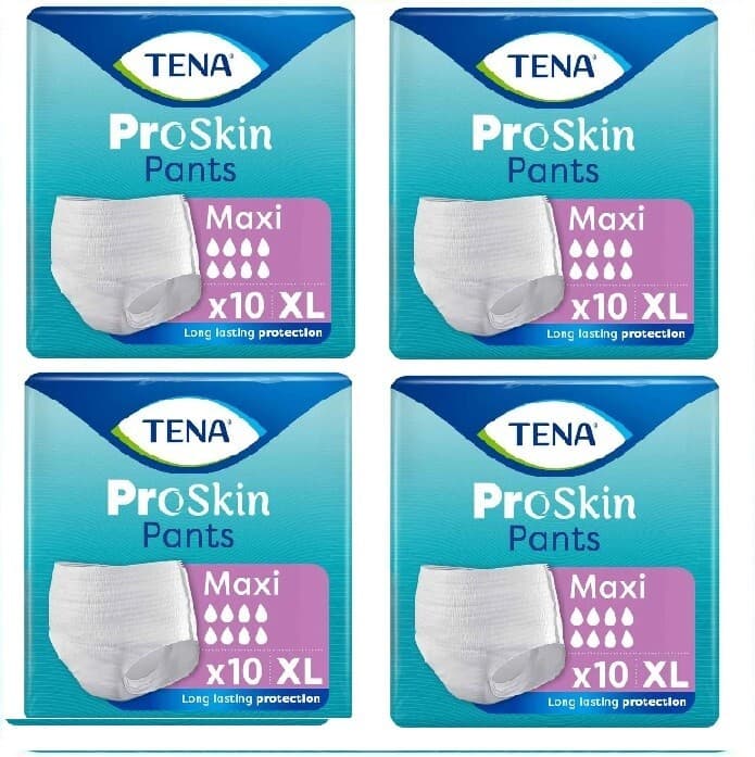 TENA ProSkin Pants Maxi - Extra Large  - Incontinence Pants - 4 x Packs of 10