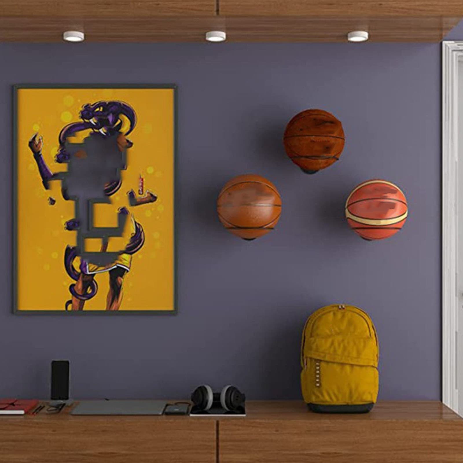Wall-mounted Basketball Stand Wrought Iron Basketball And Football A Multi-pu