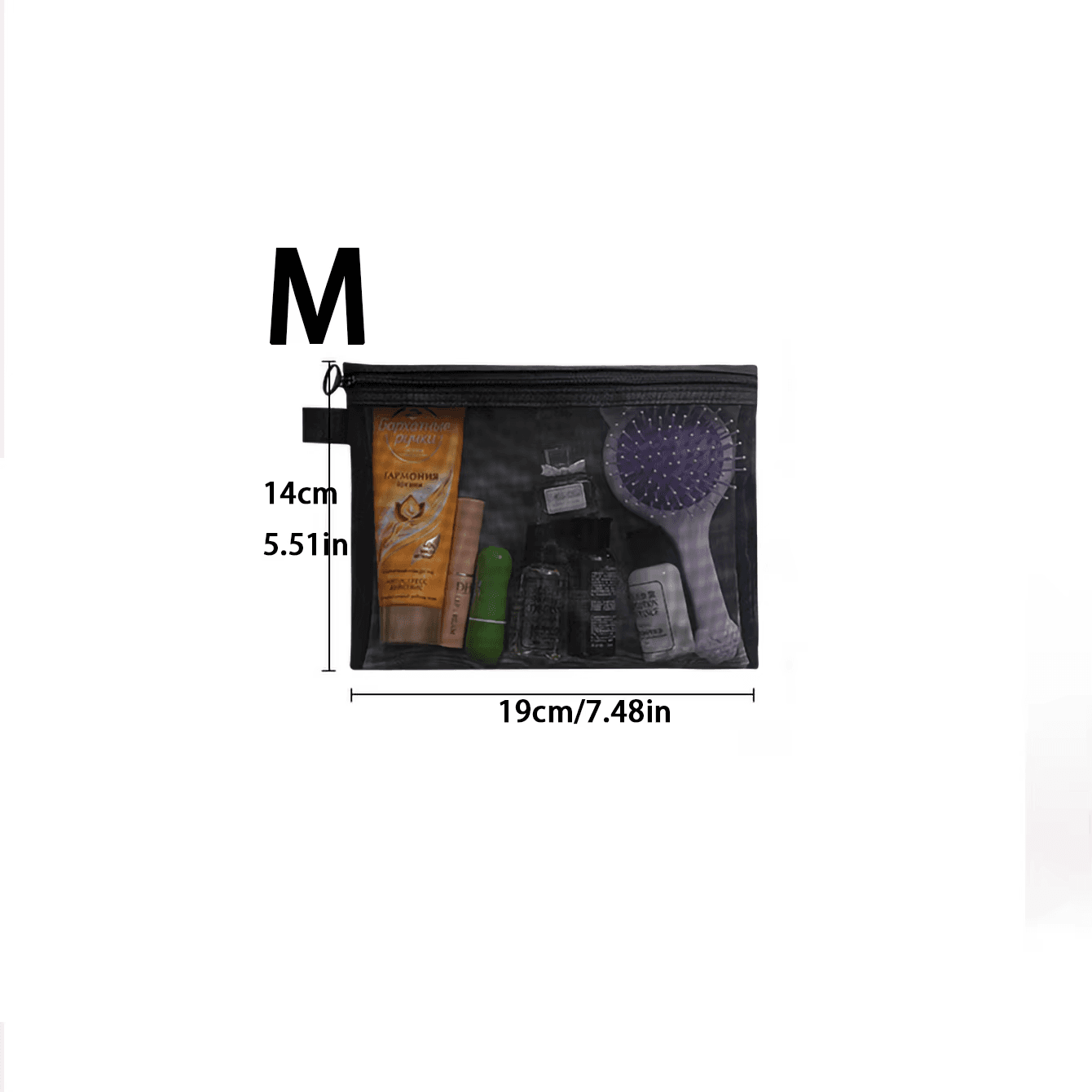 1/5/10Pcs Mesh Clear Cosmetic Bags Women Black Makeup Bag Portable Travel Toilet