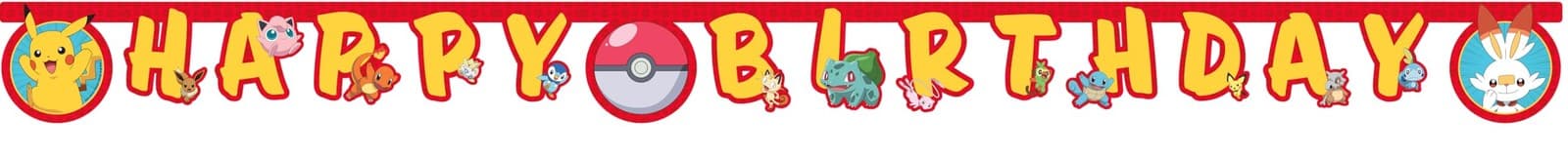 Pokemon FSC Paper Party Letter Happy Birthday 200 cm x 20 cm| Multicolor