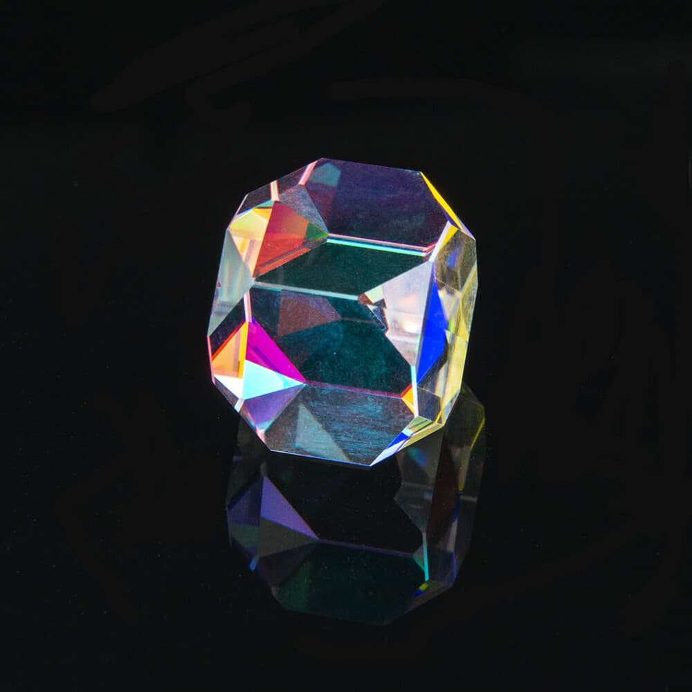 1PC Optical Glass Prism Cross Dichroic Cube Prisma Dice Octahedral Beam Combiner