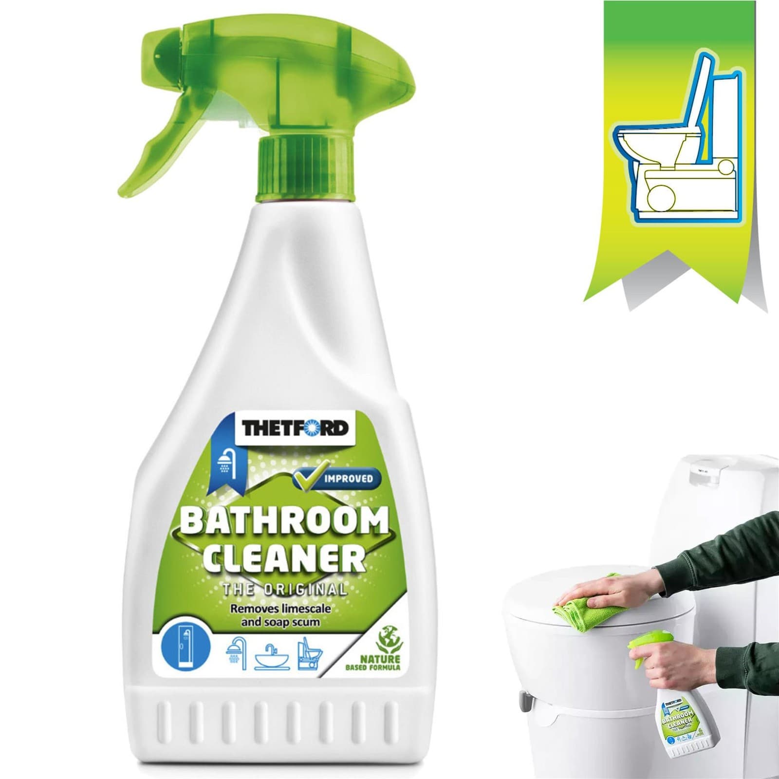 Thetford Caravan Motorhome Boats Bathroom Cleaner plastic Surfaces 500ml│InUK