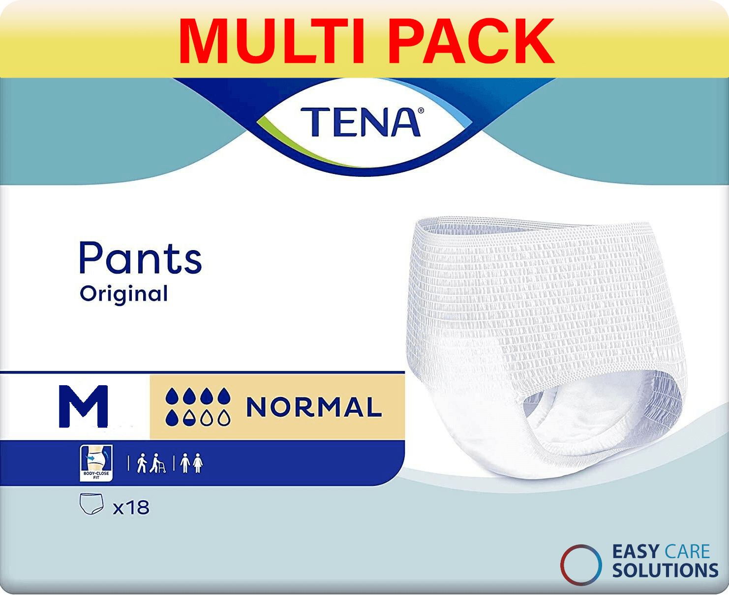 Tena Pants - Original - Medium -  Case - 3 Packs of 18 Incontinence Pants