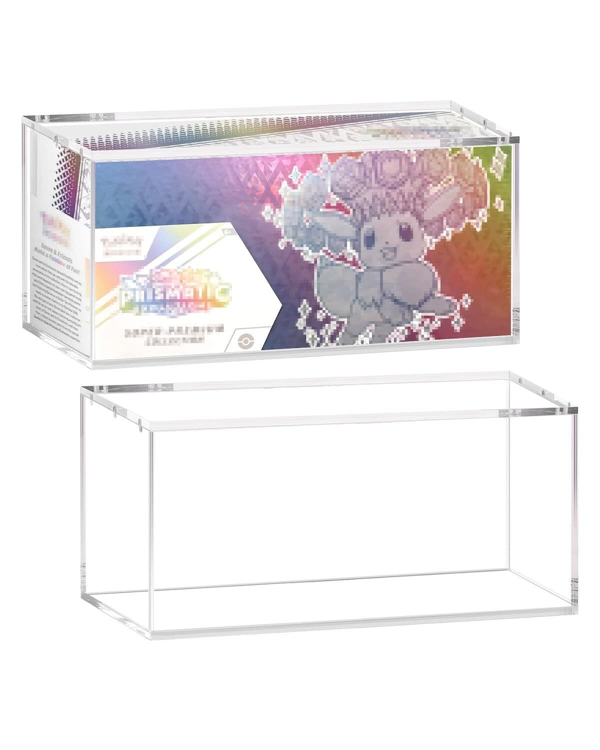 SOWANO Clear Acrylic Display Box for Prismatic Evolutions – 14.3x3.3x6.8in| Stac