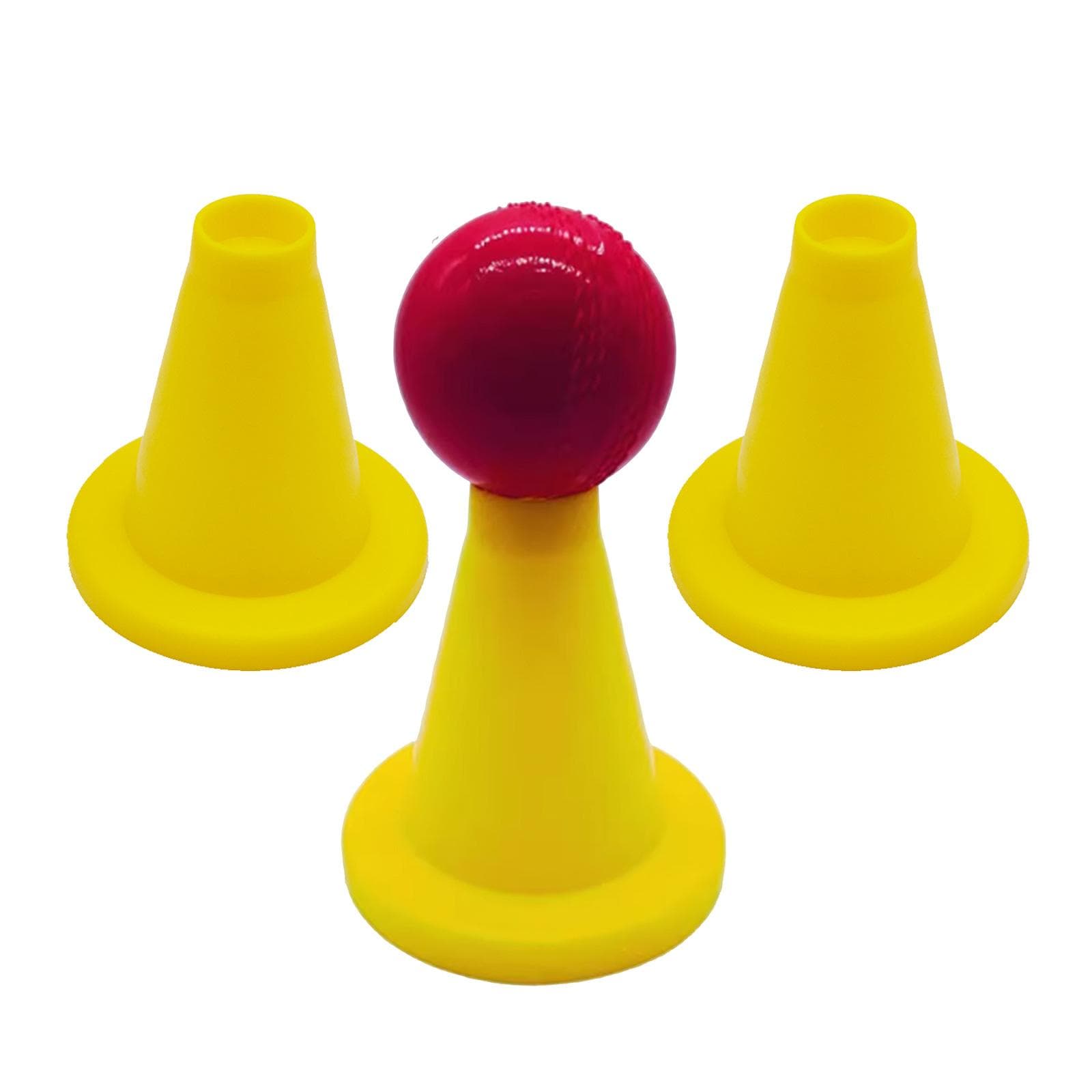 3Pcs Plastic Cricket Batting Tee Training Equipment Portable Hitting Tee for Developing Footwork and Stroke Play