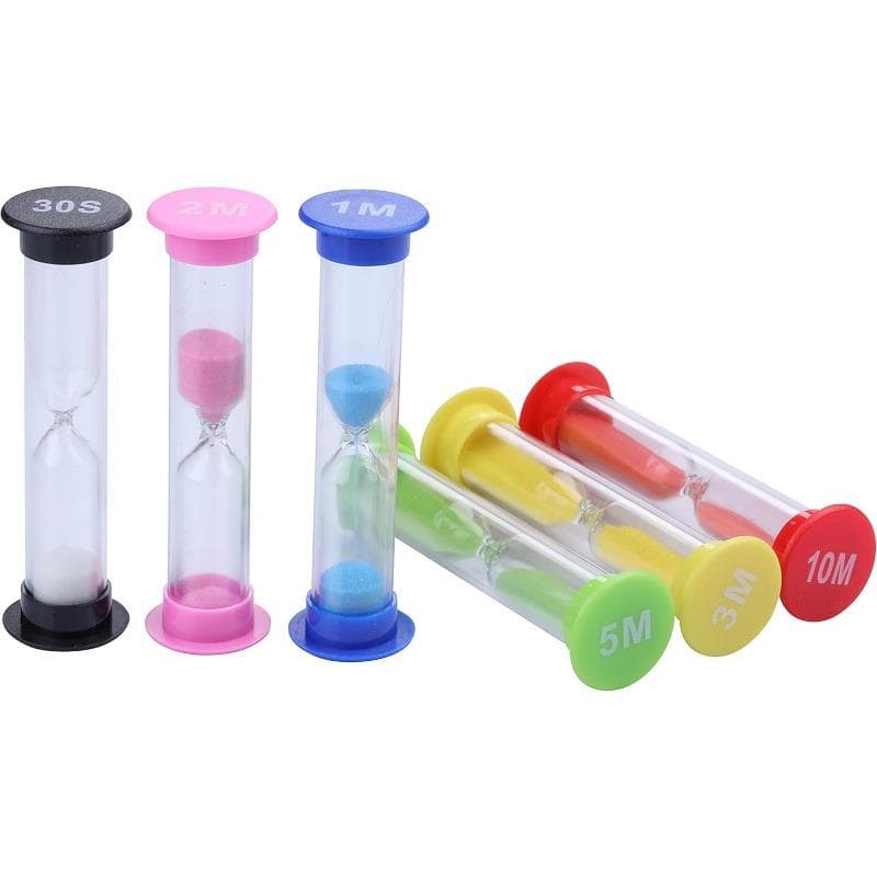Hourglass Timer Colorful,30 Sec,1 Min,2 Mins,3 Mins,5 Mins,10 Mins for Children's Brushing, Cooking, Games, School, Office red