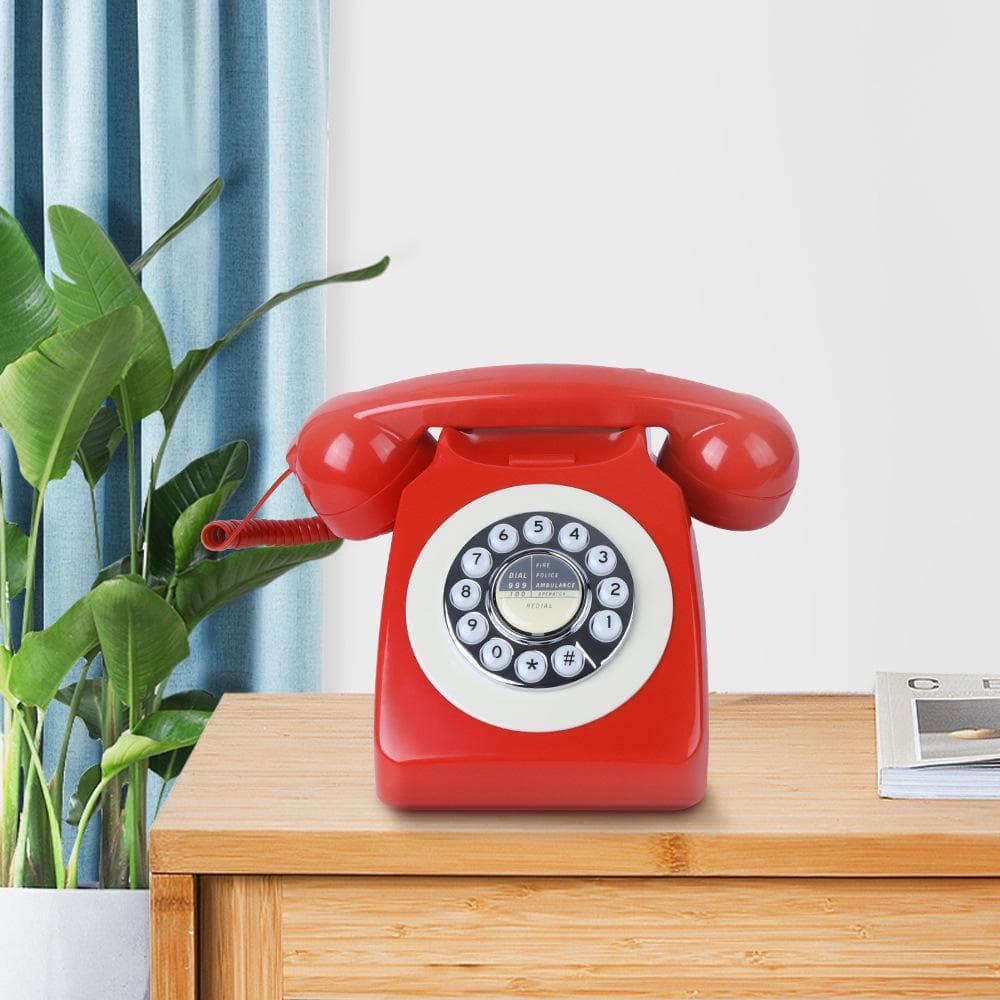 Retro Push Button Telephone for Home, Office, Hotel