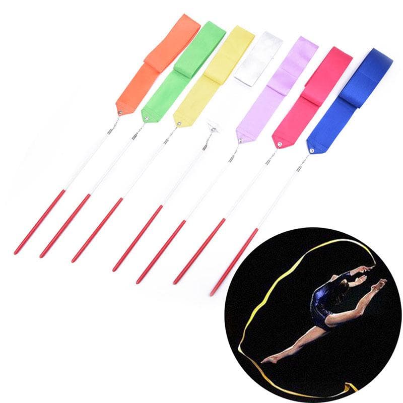 2M Professional Gym Ribbons Dance Ribbon Rhythmic Art Gymnastic Ballet Streamer silver