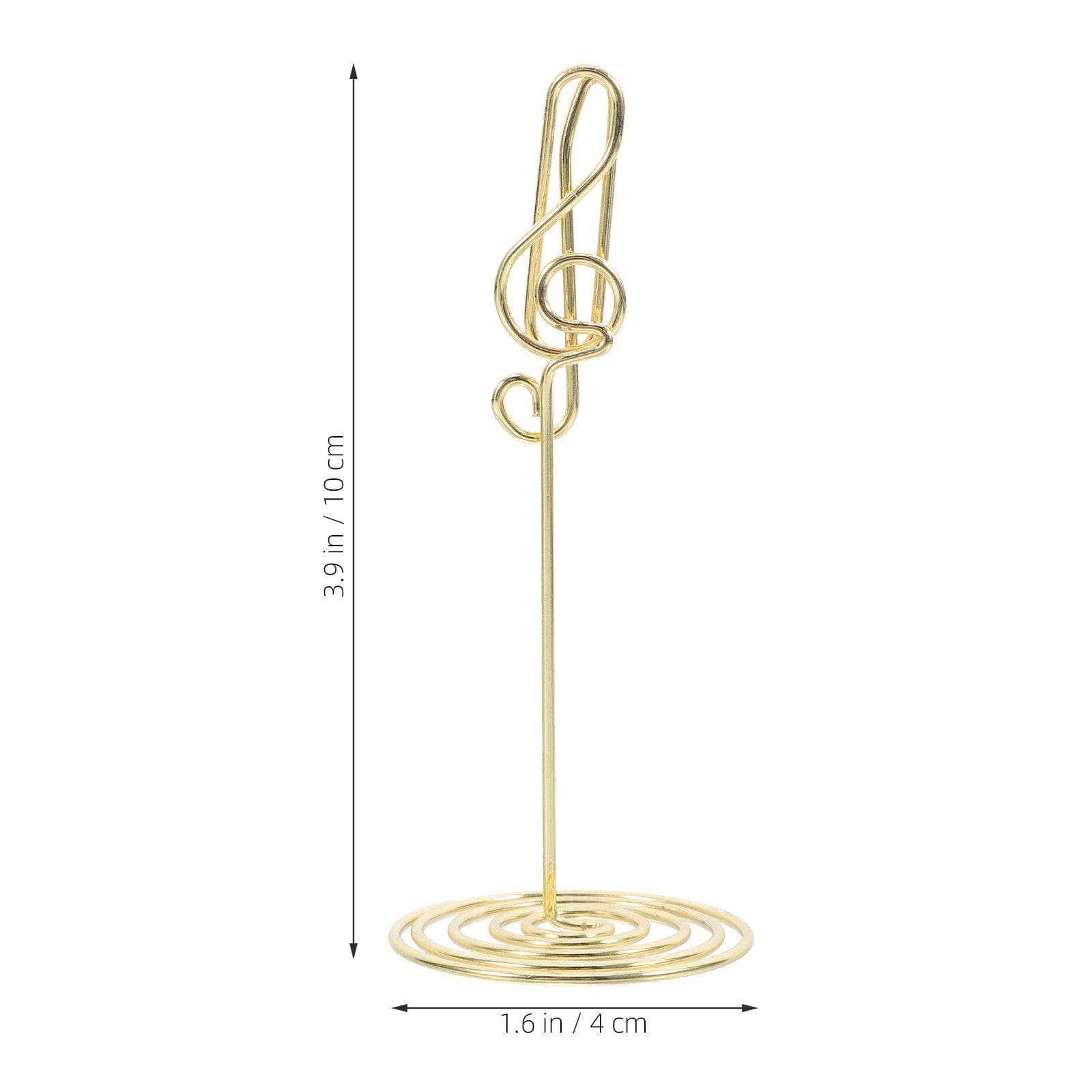 12Pcs Stylish Musical Note Desk Card Holder Vertical Memo Clip Stand Place Card Holder Table Signage Wedding Event Decor black