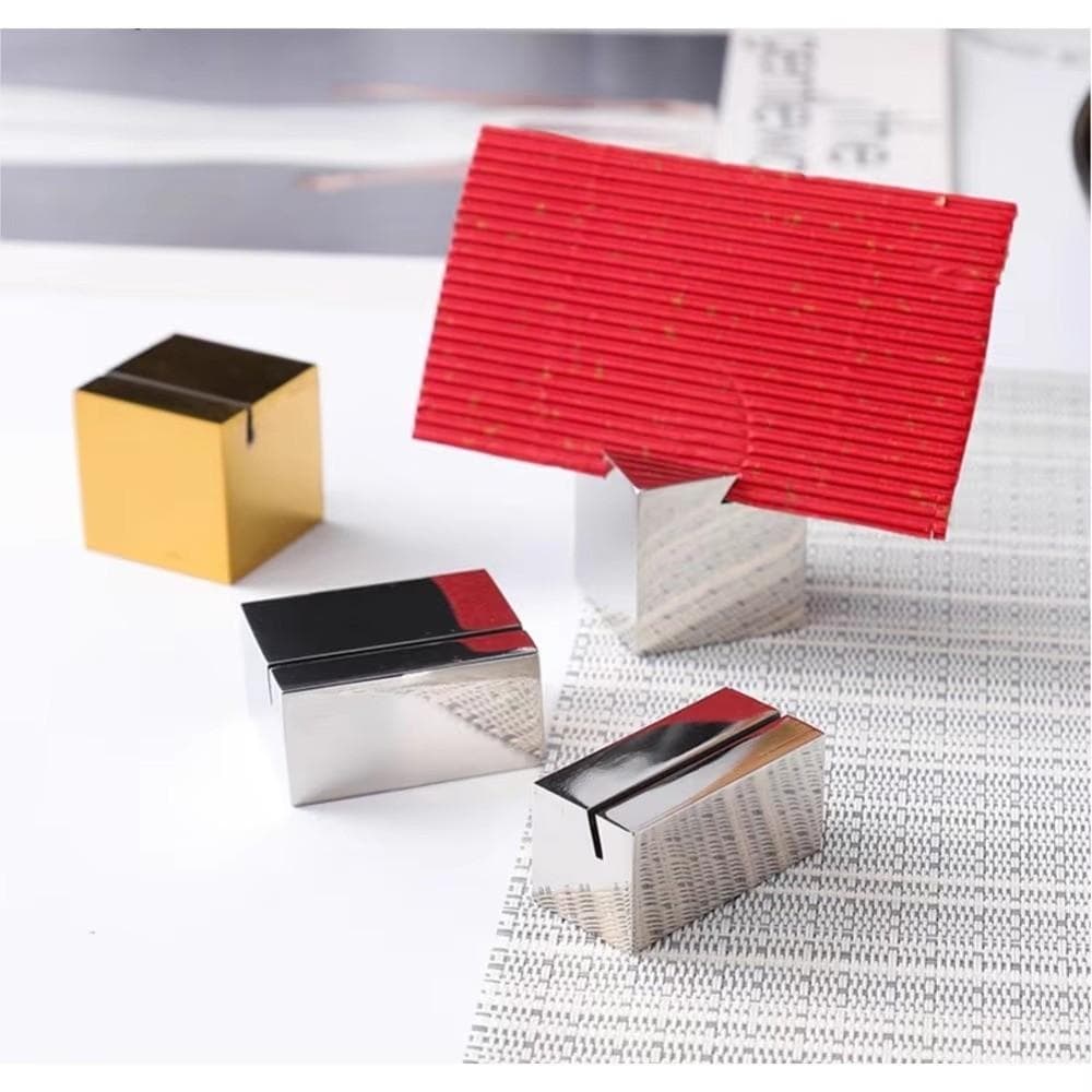 Stainless Steel Table Place Card Holder Solid Menu Sign Holder Table Number Display Stand  Hotel