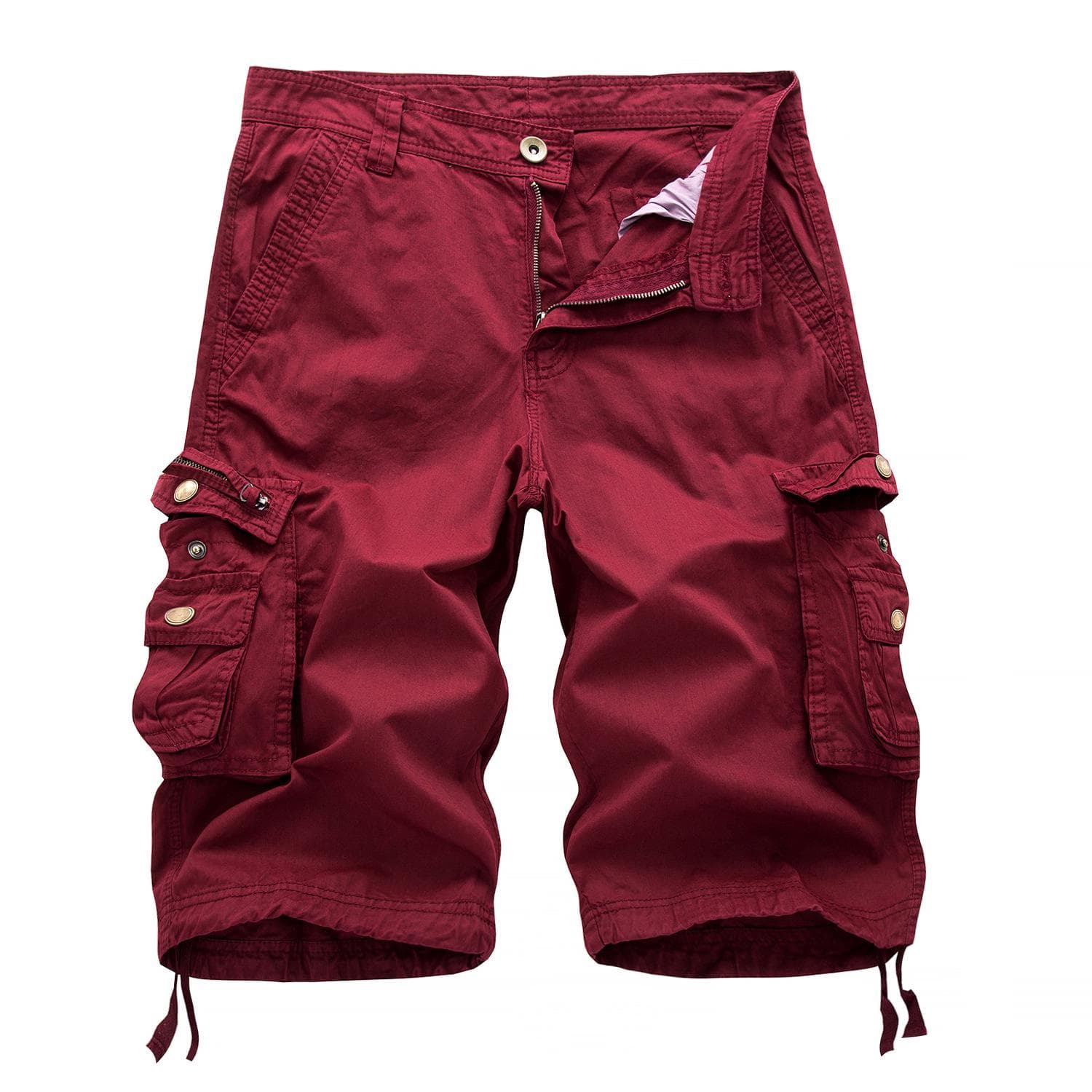 Summer New Men's Large Tooling Shorts Casual Beach Pants Loose Multi Pocket Shorts cm khaki