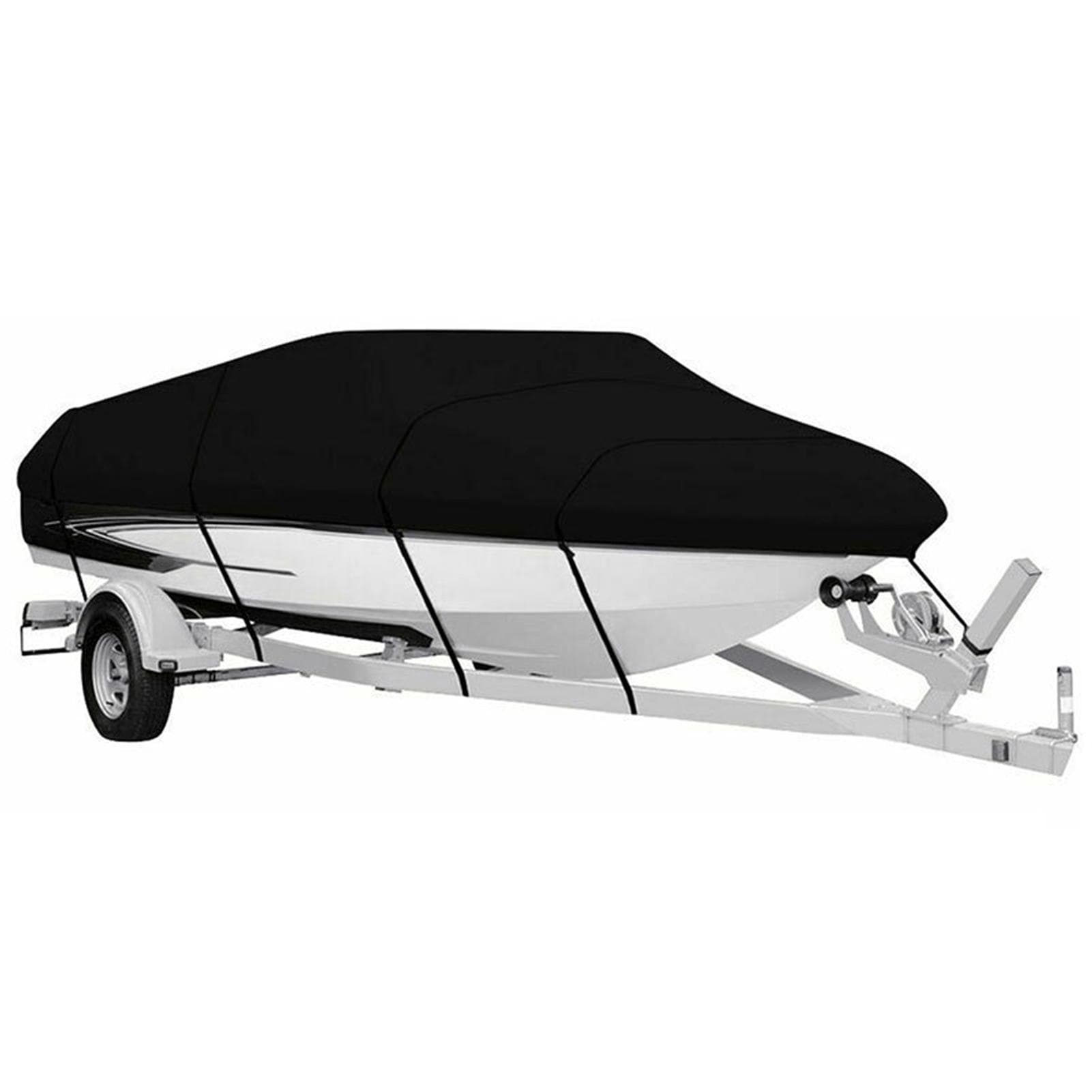 Boat Cover 11 22ft Outdoor V Shaped Yacht Dust Cover Rainproof Boat Cover Sunscreen Taffeta 190T Hull Protective Cover silver