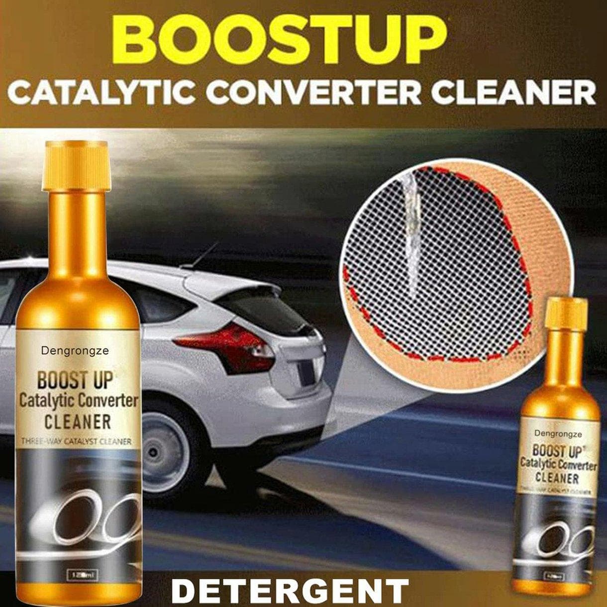 Catalytic Converter Cleaner Engine Booster Cleaner Multipurpose Cleaner gold