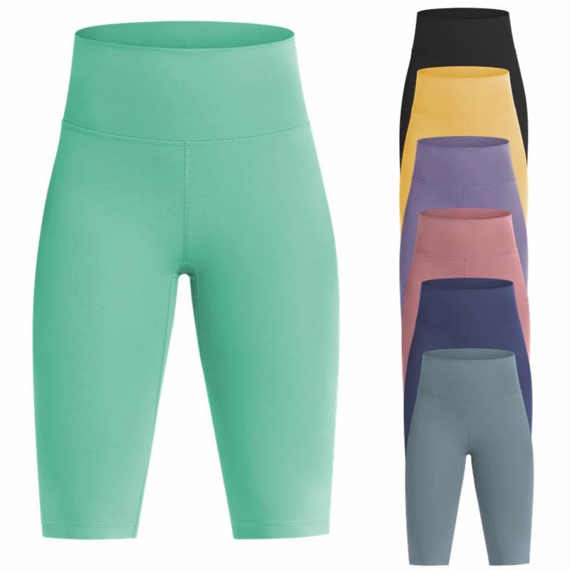 Women's Yoga Sports Shorts Base Layer Pants High Waist Hip Lifting Pilates Tights Girl's Workout Gym Training Fitness Running Quick-drying cm green