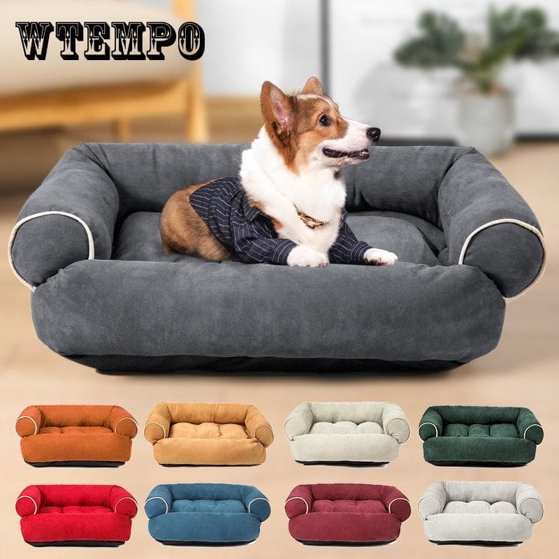 New Large Dog Bed Thickened Warm Non-slip Pad Four Seasons Universal Removable and Washable Pet Kennel blue