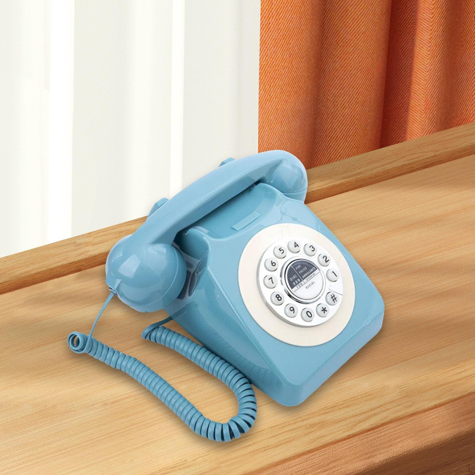 Rotary Dial Landline Phone Business Birthday Corded Telephone red
