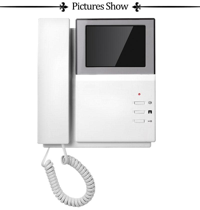 4.3  Color LCD Video Door Phone Video Intercom Indoor Monitor Wired Door Intercom With Outdoor Doorbell IR Camera white