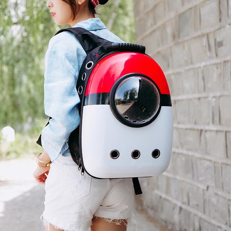 Space Capsule Cat Bag Pet Portable Breathable Backpack Outdoor Puppy Safety Bag silver grey