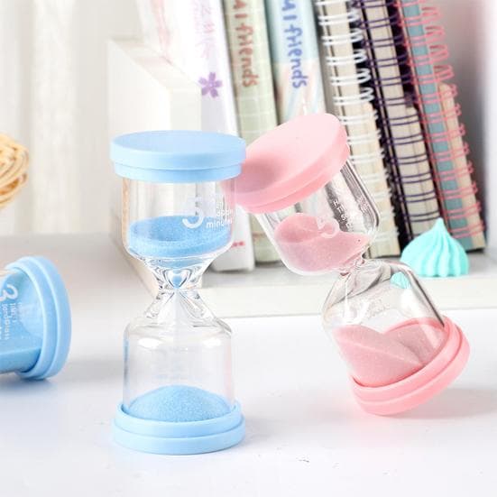 Mini Hourglass 5-minute Timer Portable Teeth Brushing Timer Shower Hourglass with Suction Cup Cooking Games blue
