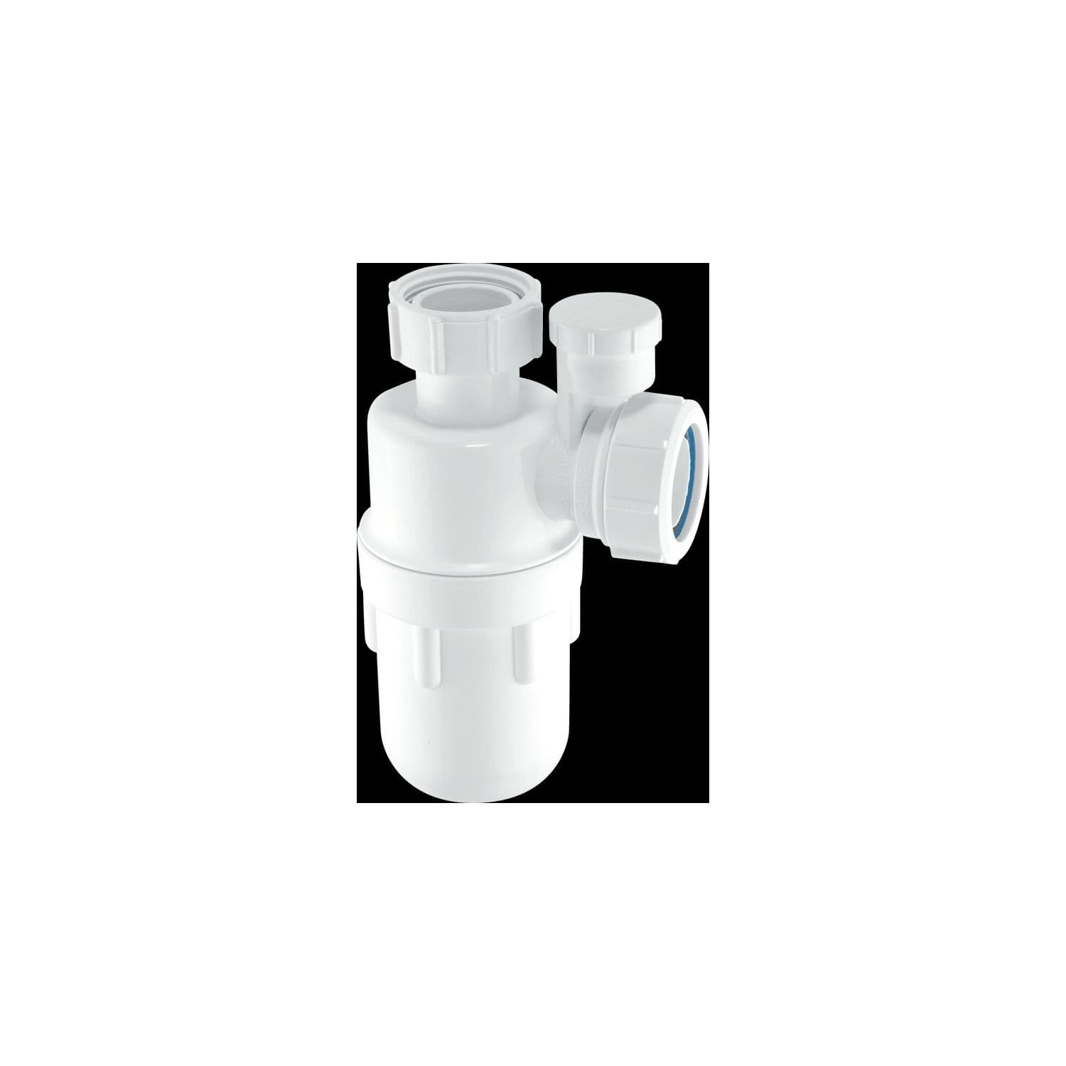 McAlpine C10V 75mm Water Seal Anti-Syphon (Silentrap) Bottle Trap with Multi in White
