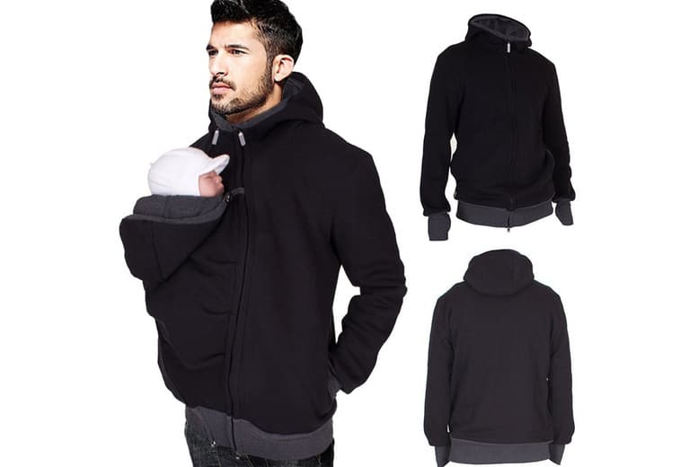 Unisex Baby Carrier Hoodie - Soft Cotton Blend, Machine Washable, S-XL | Wowcher