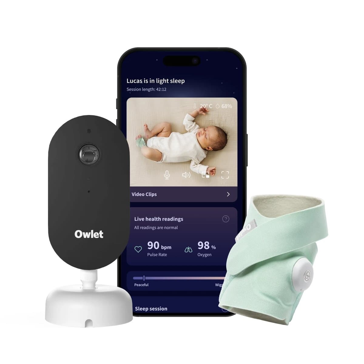 Owlet Dream Duo™ (Sock + Sight) Smart Baby Monitor- Mint