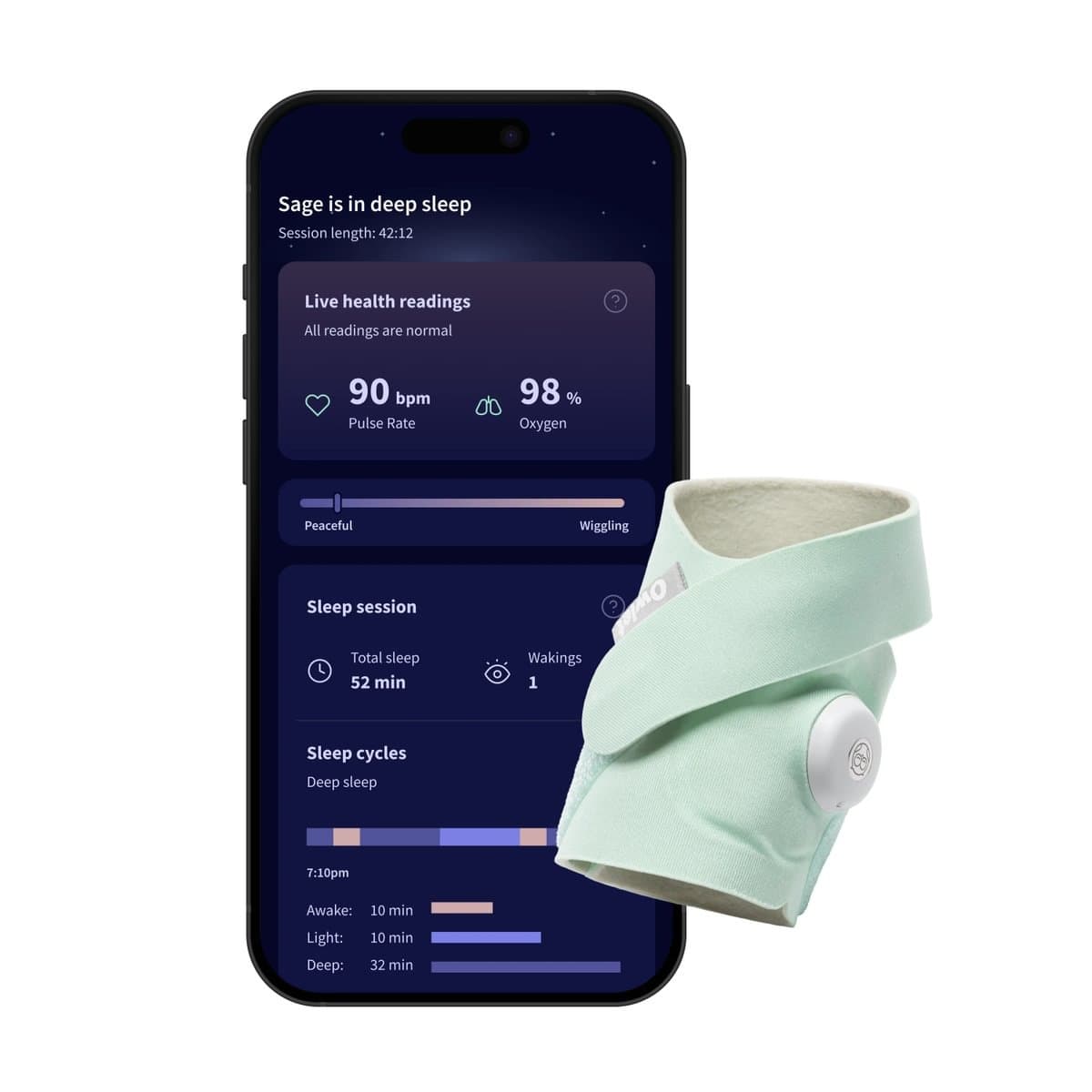 Owlet Owlet Dream Sock® Smart Baby Monitor- Mint