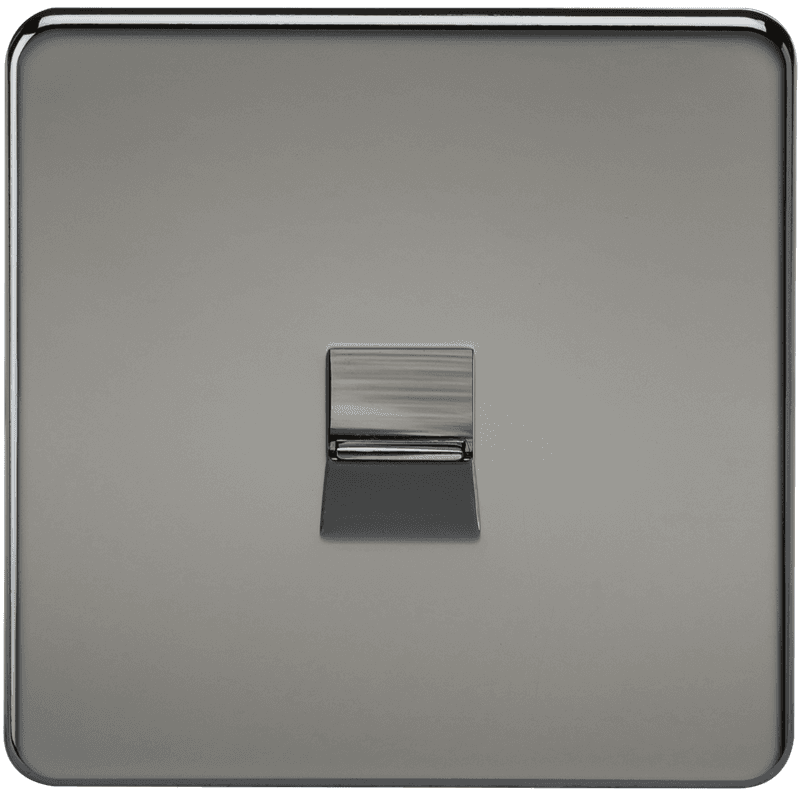 KnightsBridge Screwless Black Nickel Telephone Extension Socket