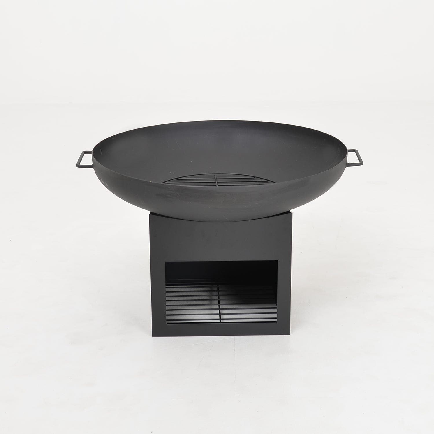 Casa Fire Pit with Log Storage, Black