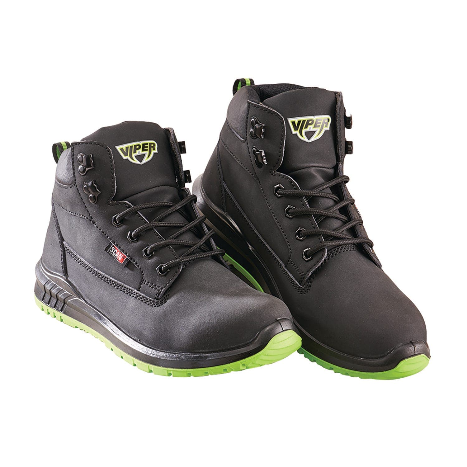 Viper Safety Boots, Size 8, Black
