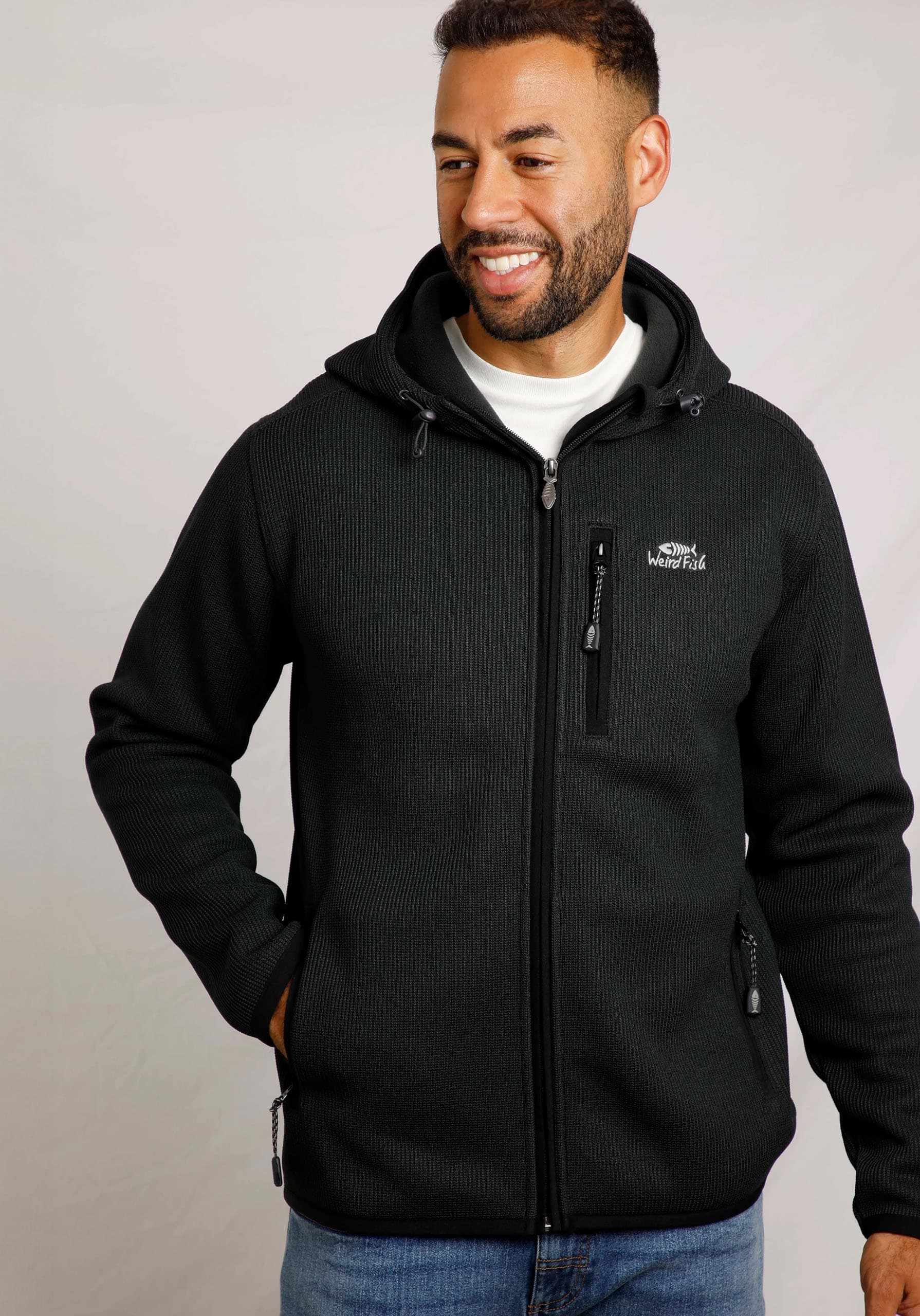 Weird Fish Mens Lockie Recycled Full Zip Bonded Fleece Hoodie XXL