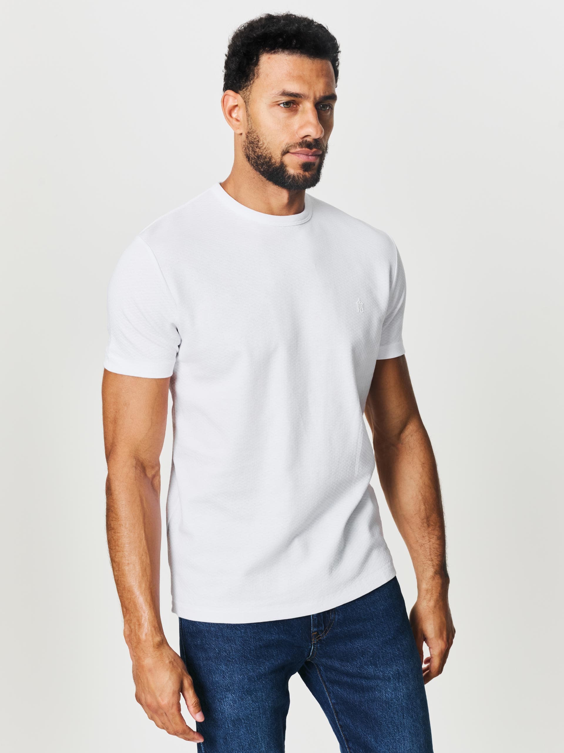 French Connection Mens Slim Fit Textured T-Shirt M