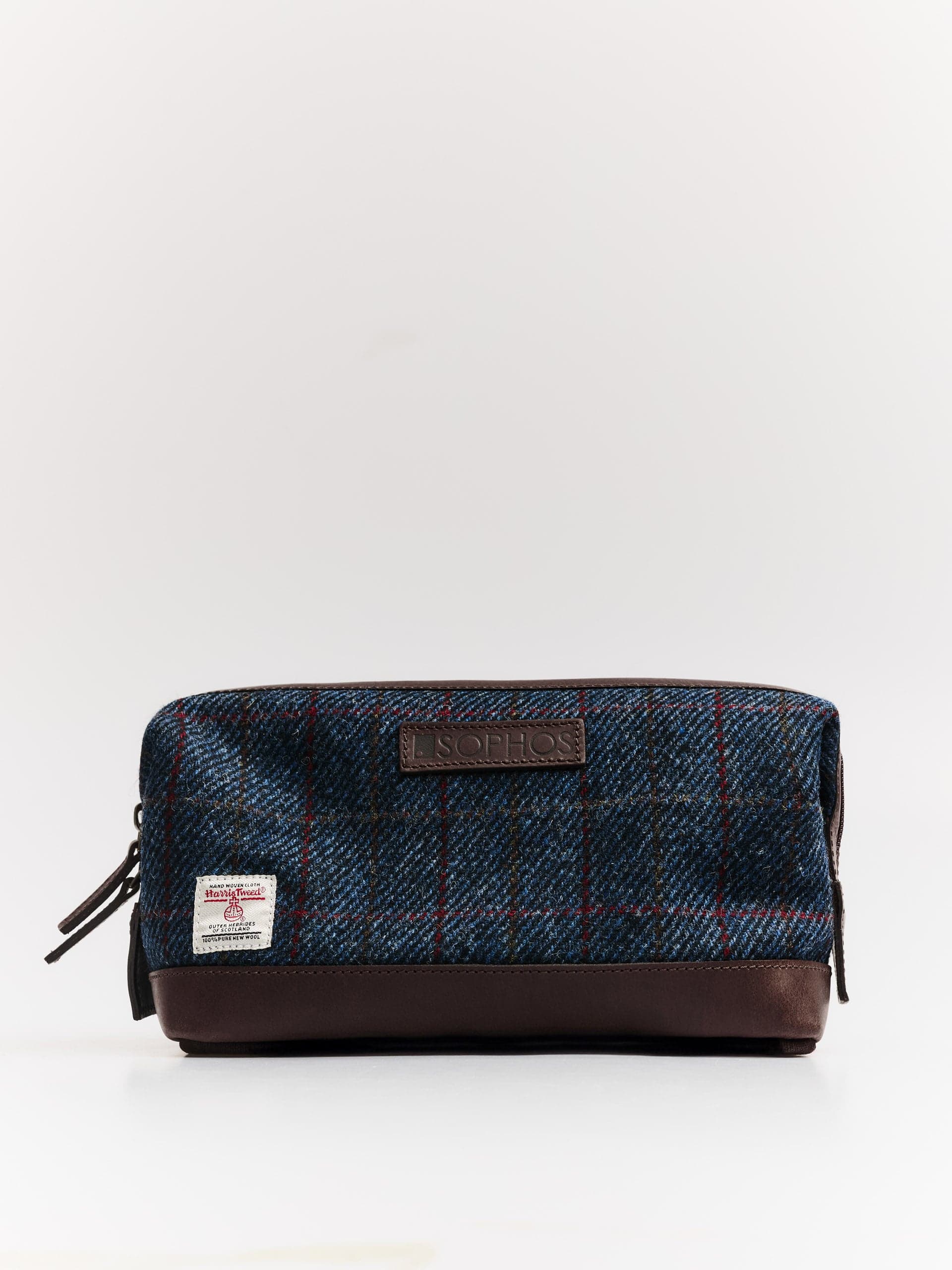 Sophos Mens Gladstone Check Tweed Washbag ONE SIZE