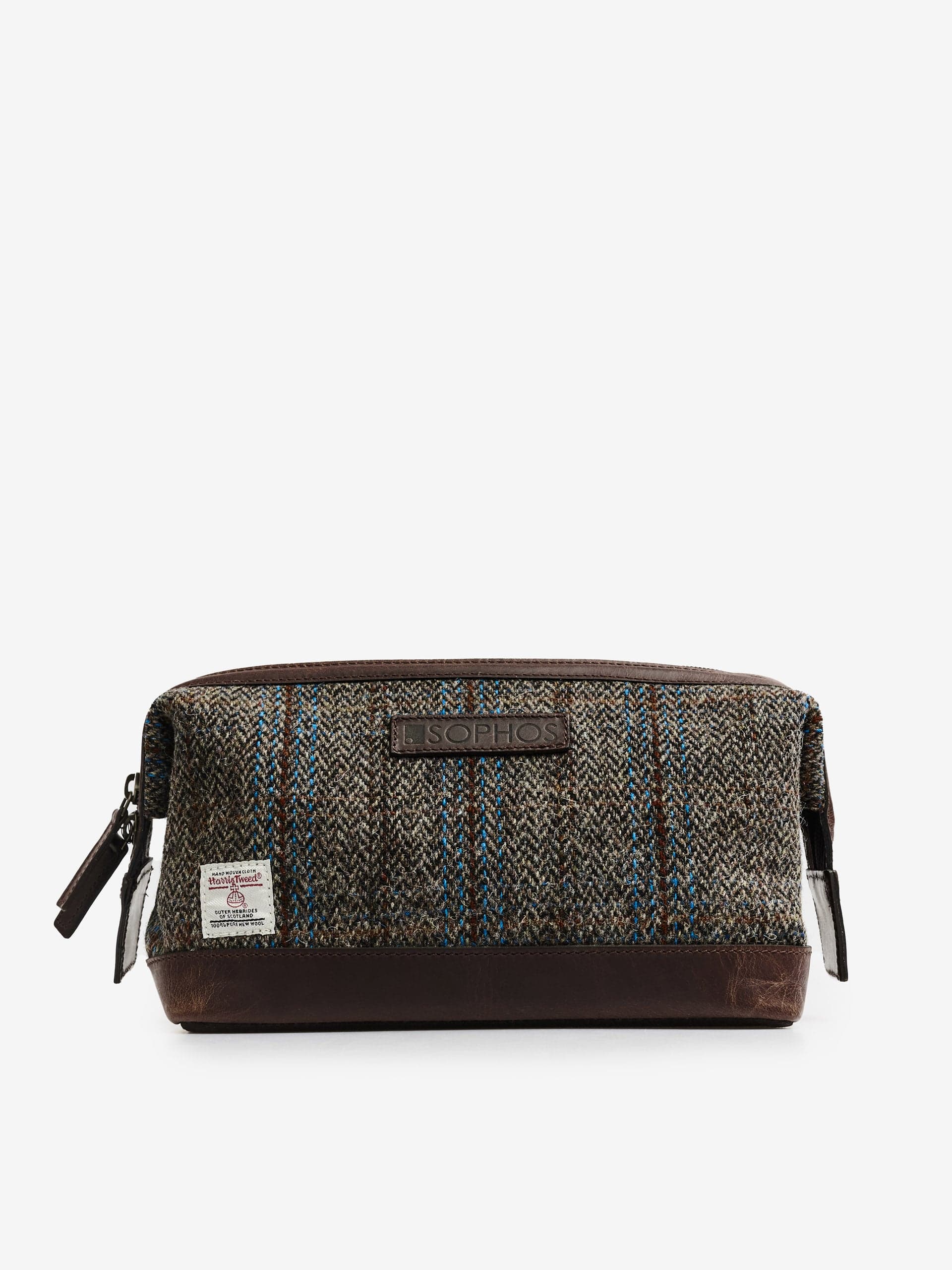 Sophos Mens Gladstone Check Tweed Washbag ONE SIZE