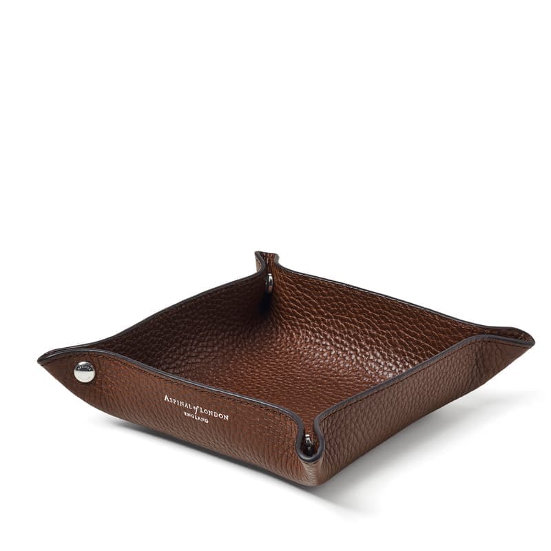 Aspinal of London Medium Soft Tidy Tray in Tobacco Pebble