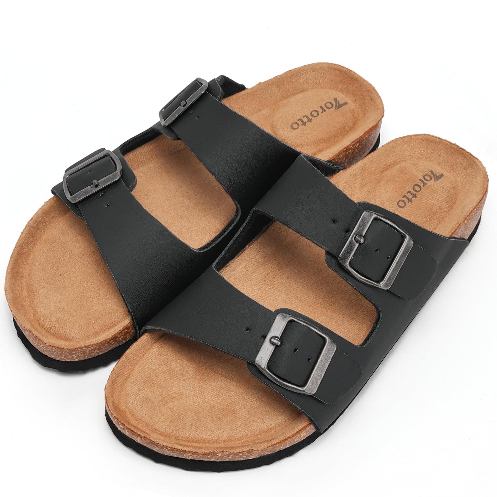 Women's Cork Footbed Sandals - Black UK 7