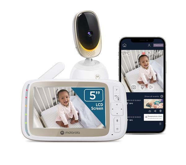 MOTOROLA VM85 Connect Smart Baby Monitor - White & Gold