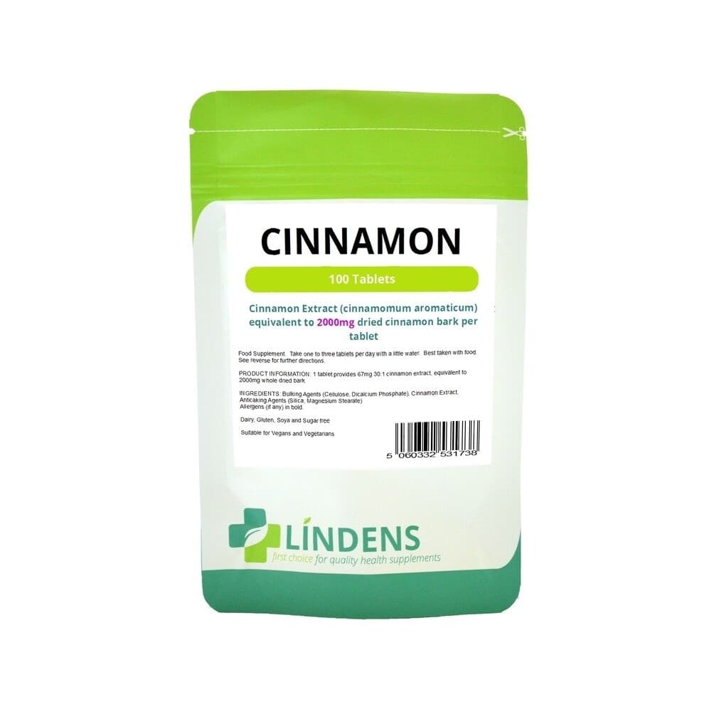 (1 Pack - 100 Tablets) Cinnamon Bark Extract Tablets 2000mg 100 Tablets Cinnamon Aromaticum