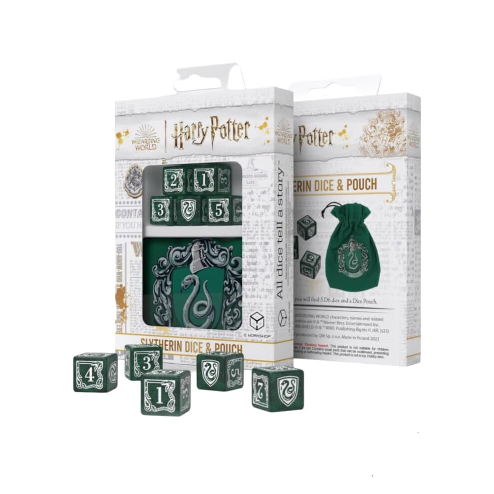Q-Workshop Harry Potter Dice Set Slytherin Dice & Pouch Set - Pack Of 5