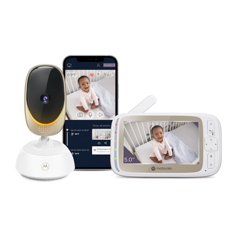 Motorola Nursery VM85 Connect Baby Monitor with Camera ? WiFi and Mobile App, 5? Display, Night Vision, Pan/Tilt, Two-Way Talk, Lullabies