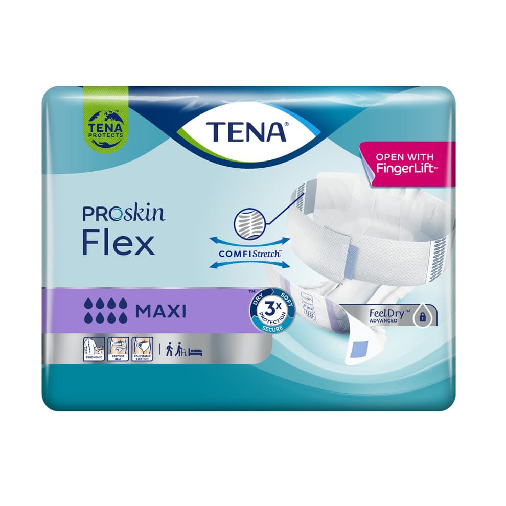TENA Flex Maxi Extra Large 21 Pads Comfortable and Discreet Incontinence Protection