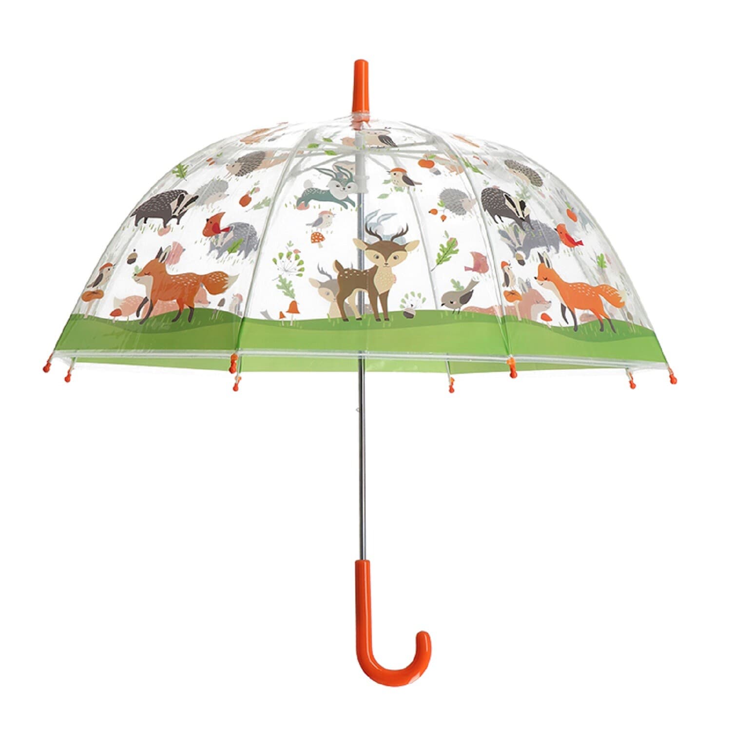 Forest Animal Kids Transparent Umbrella Childrens Novelty Autumn Design Brolly