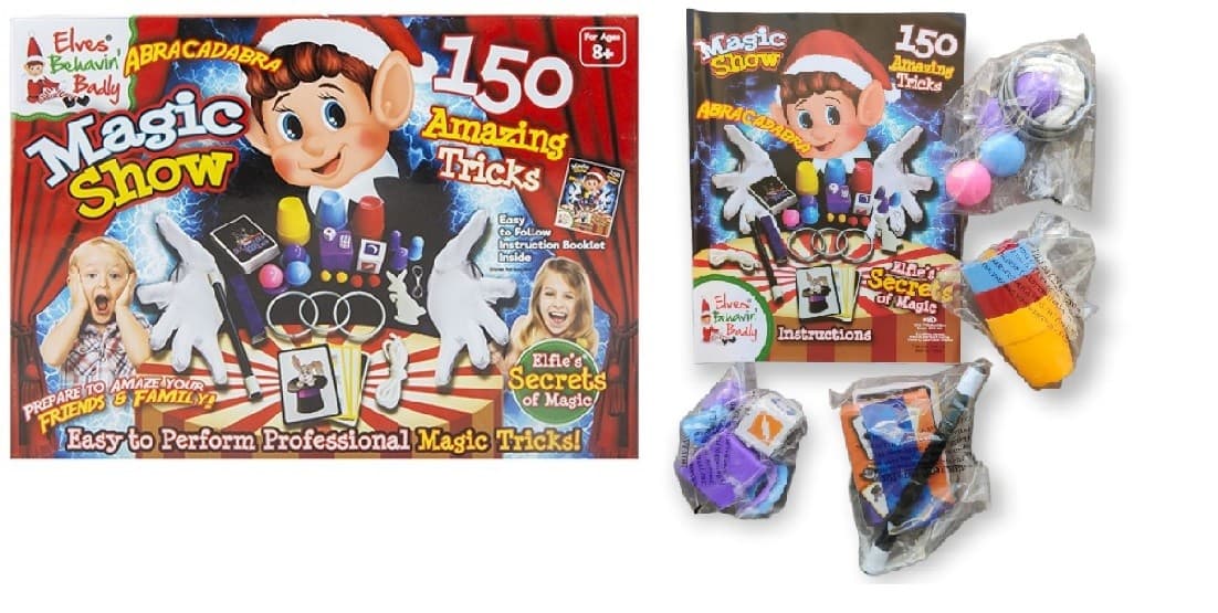 Elves Behaving Badly Elf Christmas 150 Piece Magic Trick Show Set Kids Gift