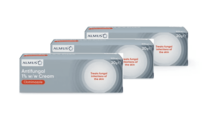 3x Clotrimazole Cream 1% - 20g - Thrush Nappy Rash Ringworm CANESTEN EQUIVELENT