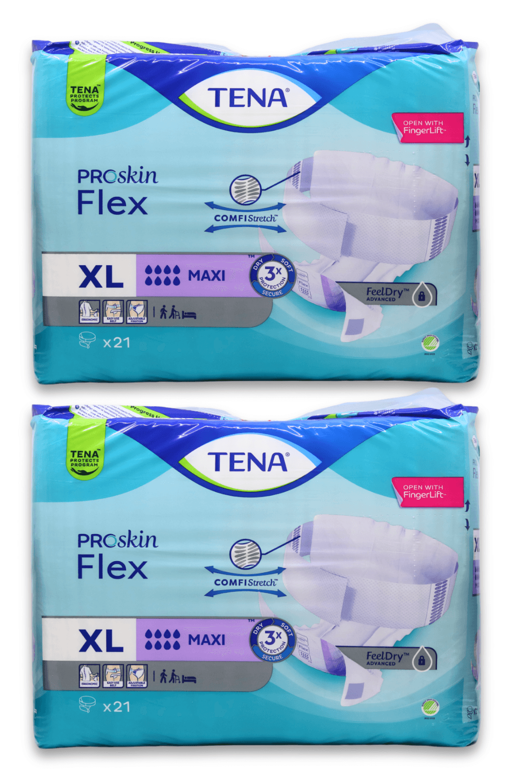 Tena PROskin Flex Extra Large Maxi Pads 21 Pack X 2