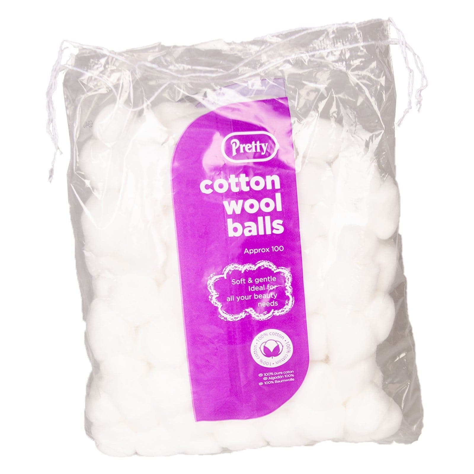 100pk Cotton Wool Balls Pretty