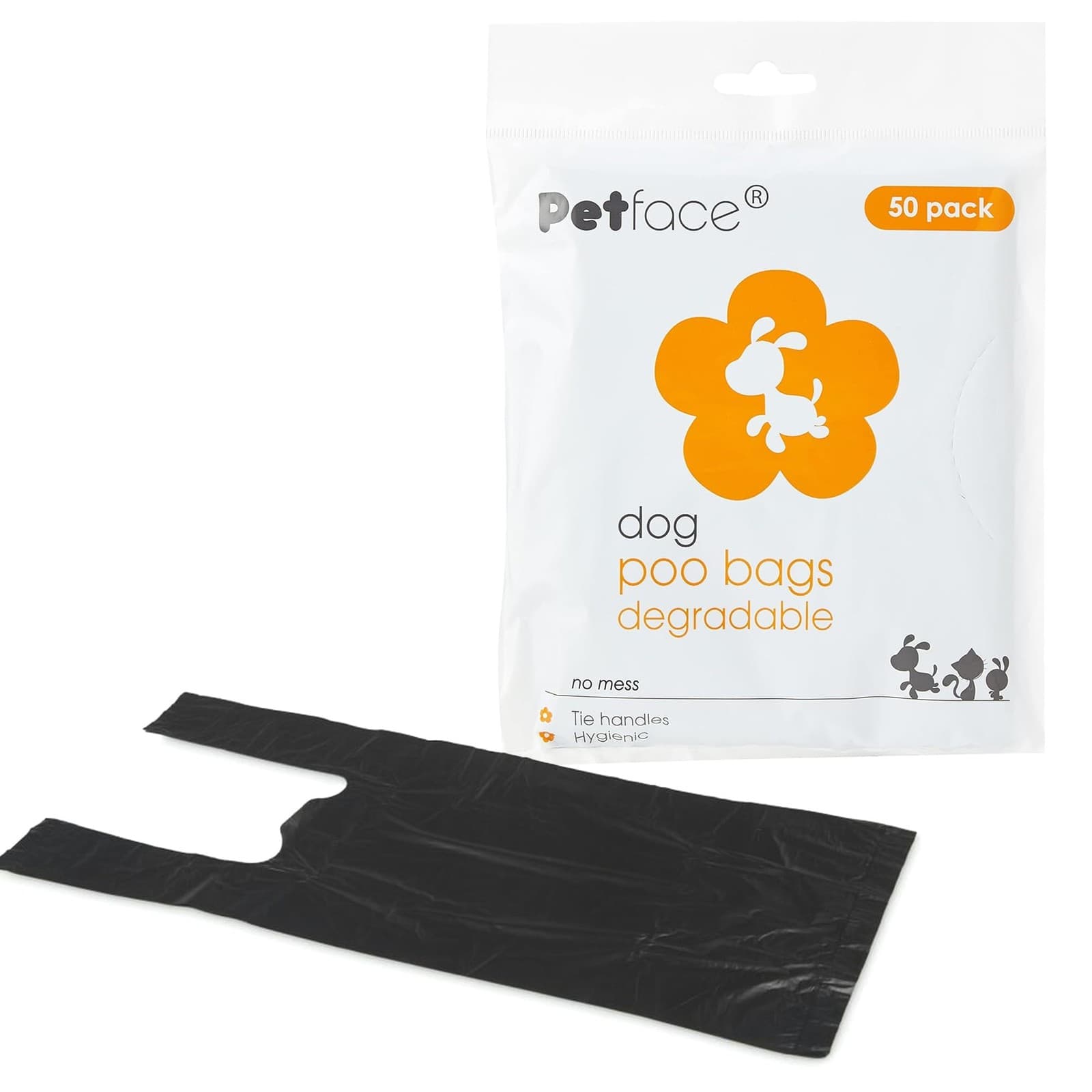 Petface Tie Handle Degradable Dog 50 count (Pack of 1)| 50 Bags